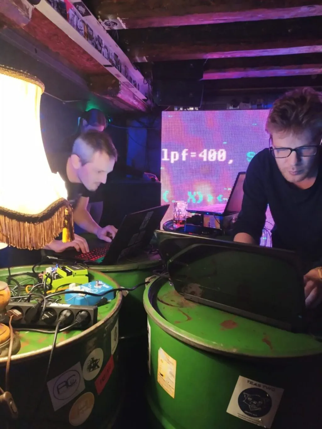 Crashserver livecoding at Elastic bar, Strasbourg