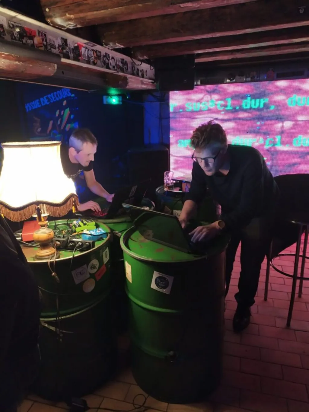 Crashserver livecoding at Elastic bar, Strasbourg